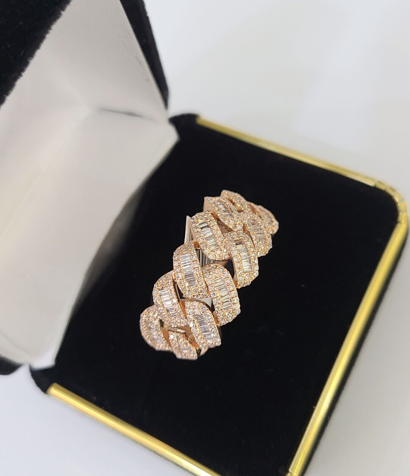 REAL 10k Rose Gold Diamond Mens Ring Engagement Wedding Genuine