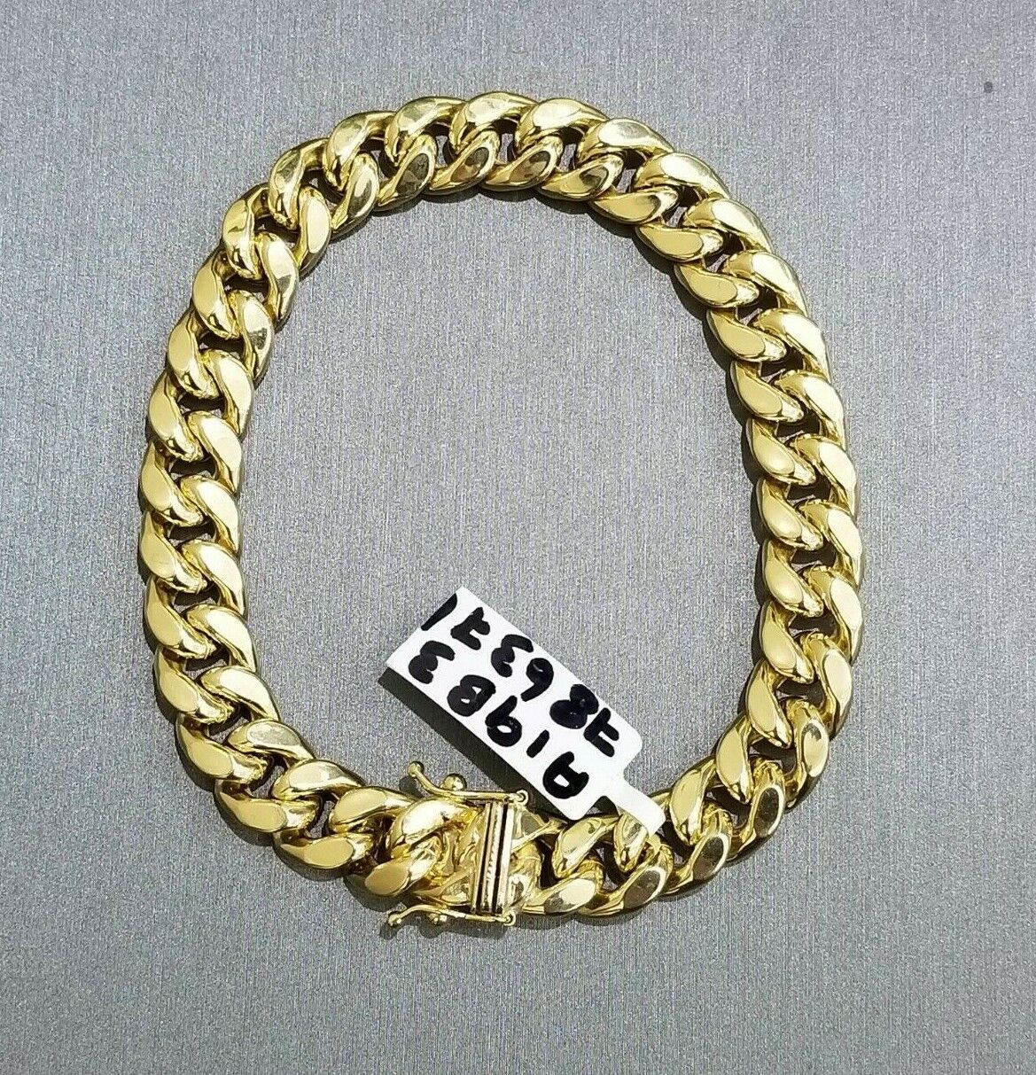 10K Yellow Gold Miami Cuban Link Bracelet  8 Inch 9mm