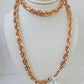 10k Solid Rose Gold Rope Chain Necklace 24" Inches 6mm Diamond Cut
