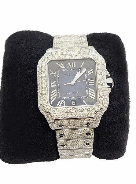 Cartier Santos Men 40mm Diamond Iced Out XL Brand New with Box