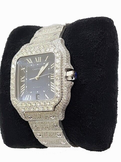 Cartier Santos Men 40mm Diamond Iced Out XL Brand New with Box