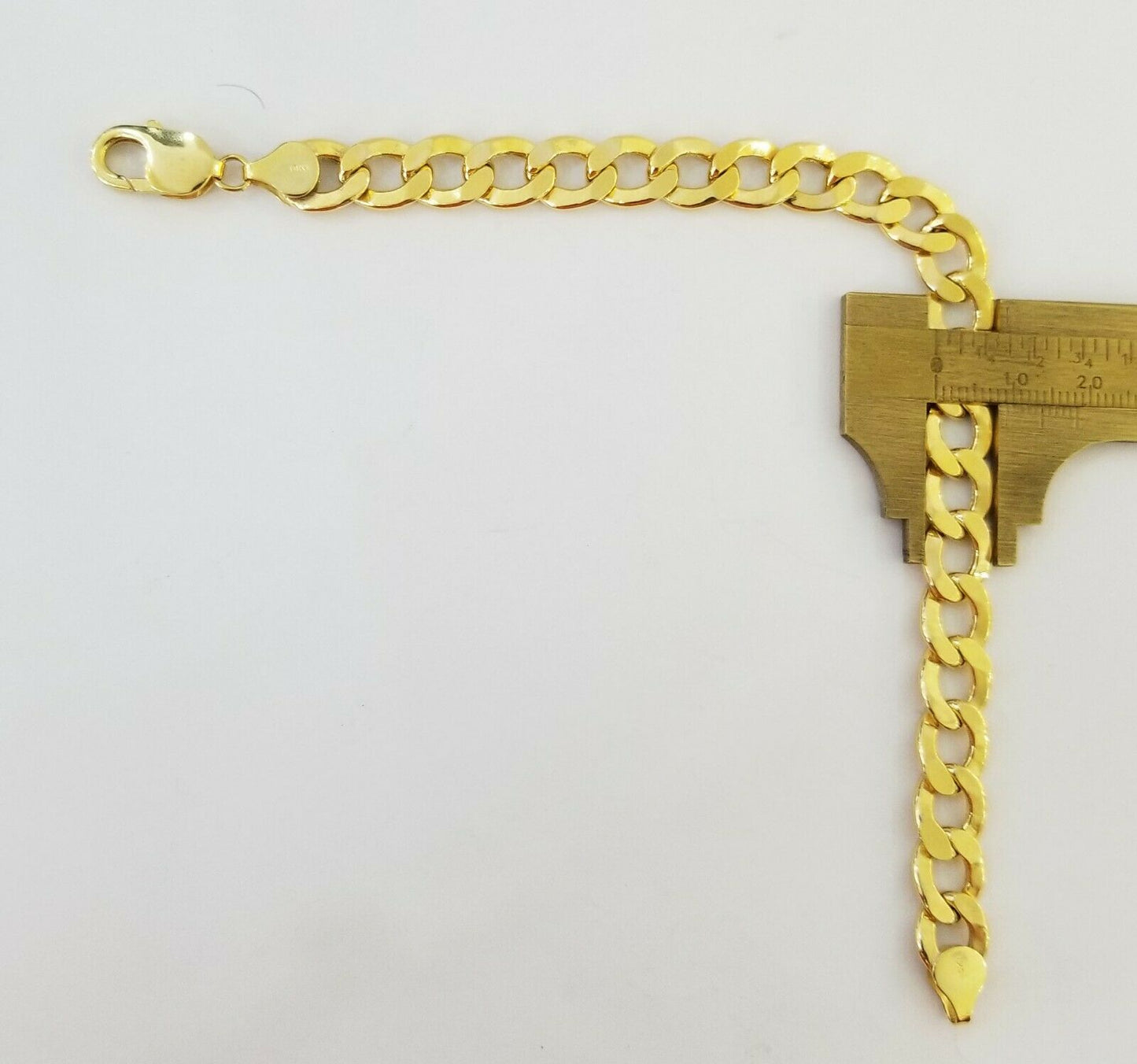 10k Yellow Gold Miami Cuban Bracelet 10mm Link 8 inch, Real gold hand chain 10kt