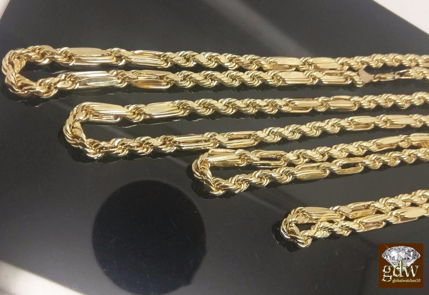 Real 10k Yellow Gold Milano Rope Chain Necklace 5mm 22 inch Free Shipping Sale