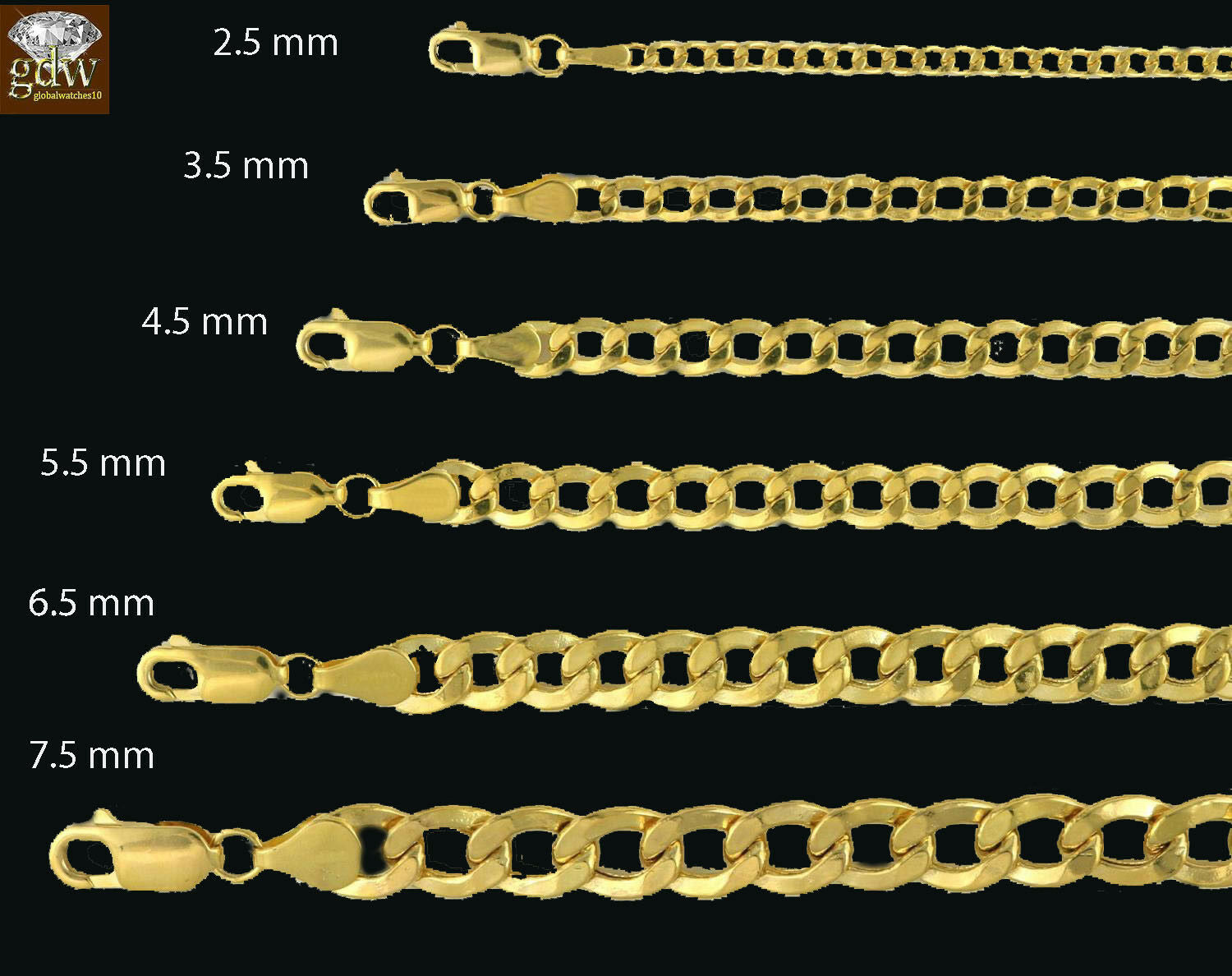 10k Gold Cuban link 3.5mm chain 16 outlet inch