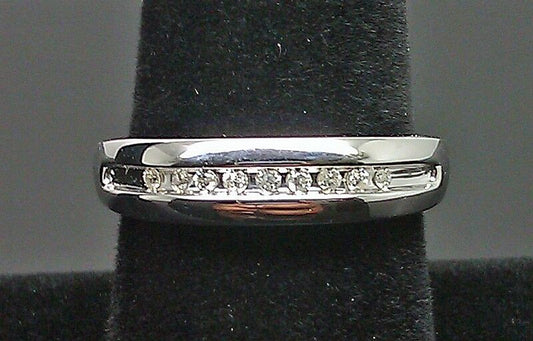 Mens 10k Gold White Gold Natural Diamond Band 0.25 Ct Wedding Anniversary Ring