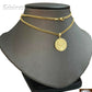 10k Gold Round Dollar Sign Pendant with Miami Cuban Chain in various Length Real