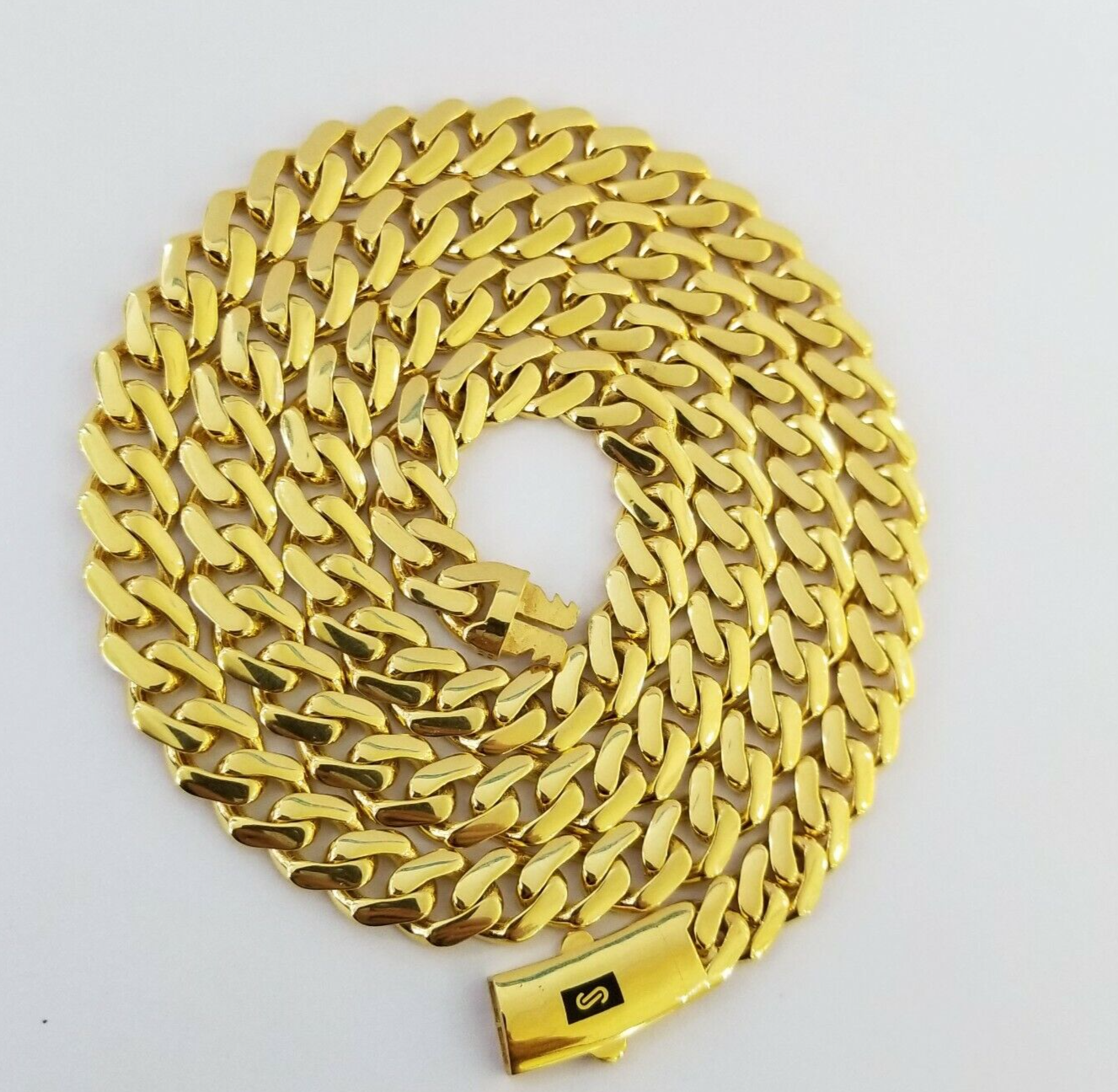 Real 10k Gold Royal Miami Cuban Monaco Link 8mm 22" yellow gold necklace