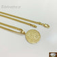 10k Gold Round Dollar Sign Pendant with Miami Cuban Chain in various Length Real