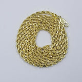 Real 10k Yellow Gold Rope Chain 22" Necklace 3mm, Men Women ,Lobster Lock