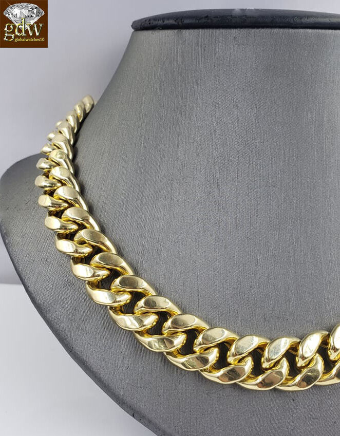 Real 12mm 28" Miami Cuban Chain 10k Yellow Gold Link Necklace  Authentic 10k