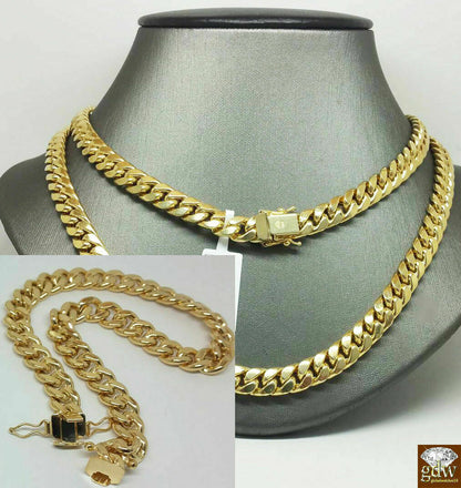 Real 10k Gold 8mm Miami Cuban Chain Bracelet Set Necklace 22" Bracelet 7.5"-9"