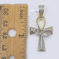 10k Real Gold Cross Evil Eye Pendant Genuine Diamonds Charm 10KT