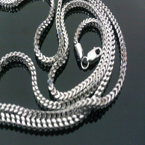 Real 10kt  White Gold Franco Chain Necklace Box 40" Inch 2mm