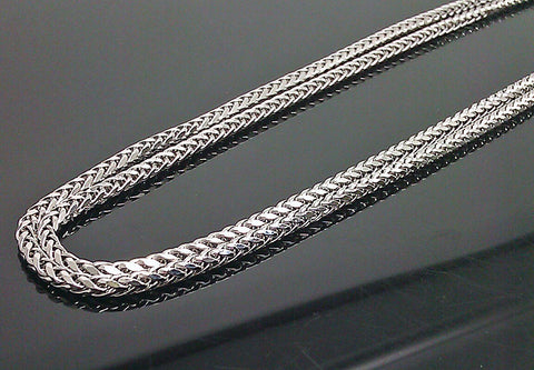 Real 10K White Gold Palm Chain Necklace 3mm 38" Inch