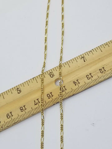 10K Yellow Gold Figaro Link Chain Necklace 2mm 16" 18" 20" 22" 24" 26" Real 10kt