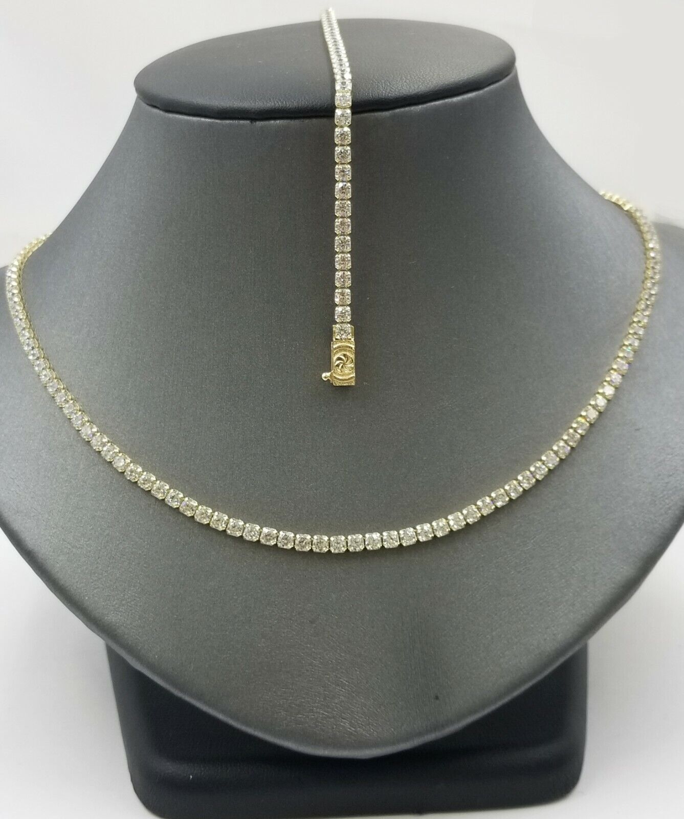 10K Yellow Gold 3mm Tennis Chain Necklace 2 piece 22" 2 Bracelet 1-7" 1-8"