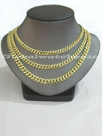 10k Gold Cuban Necklace chain 6mm 7mm 8mm 20 22 24 28 30 Inch Box Lock Real 10KT