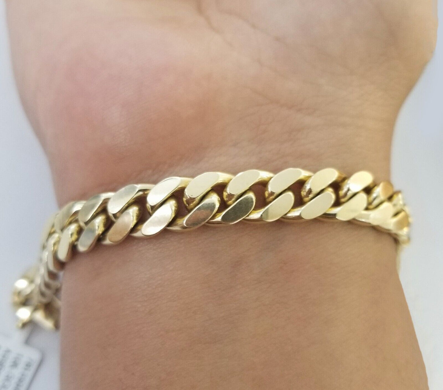 Real 10k Solid Gold Bracelet Miami Cuban Link 8.5mm 8 inch Box Lock 10kt Strong