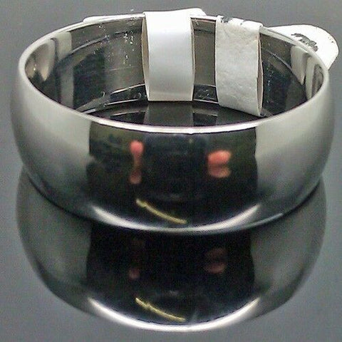 Wide Men's Wedding Band 10KT White Gold 6mm Ring Size 12 Band Comfort Fit