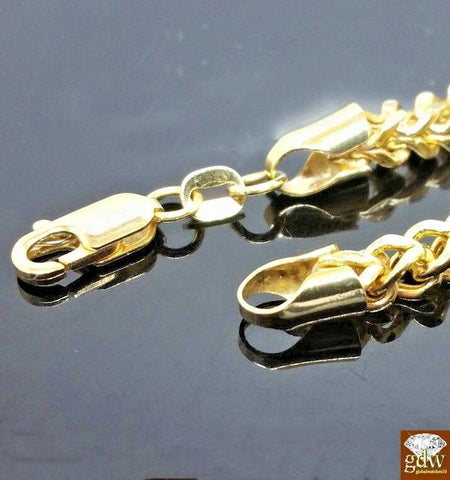 Real 10k Yellow Gold 22" Franco Chain Bracelet 7.5" 8" 8.5" 9" 4mm,Necklace,10kt