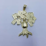 10k Yellow Gold Lucky $100 Dollar Bag Large 3" Charm Money Tree Pendant Real