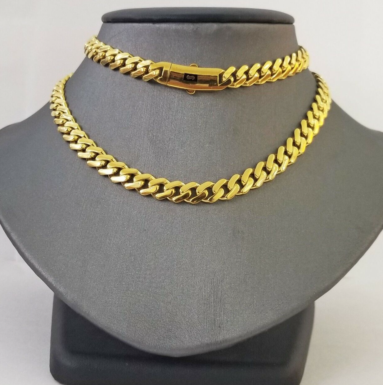 Real 10k Gold Royal Miami Cuban Monaco Link 8mm 22" yellow gold necklace