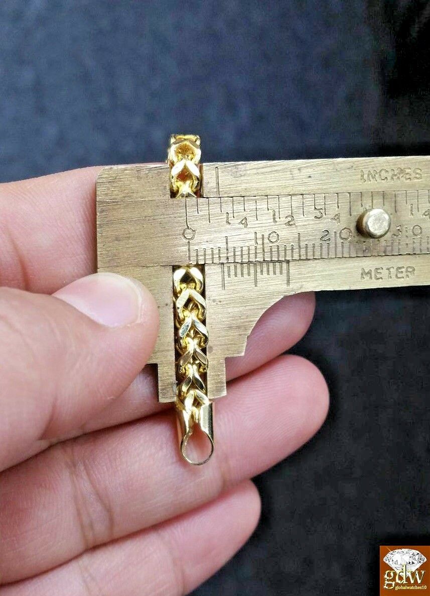 Real 10k Yellow Gold 22" Franco Chain Bracelet 7.5" 8" 8.5" 9" 4mm,Necklace,10kt