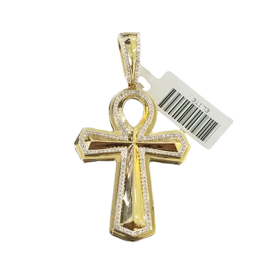 10K Yellow Gold Real Diamond Pendent Jesus Charm