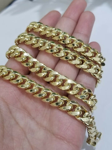 REAL Gold Mens Chain 9mm 20"-30" Miami Cuban Link Necklace 10k Yellow Gold Box L
