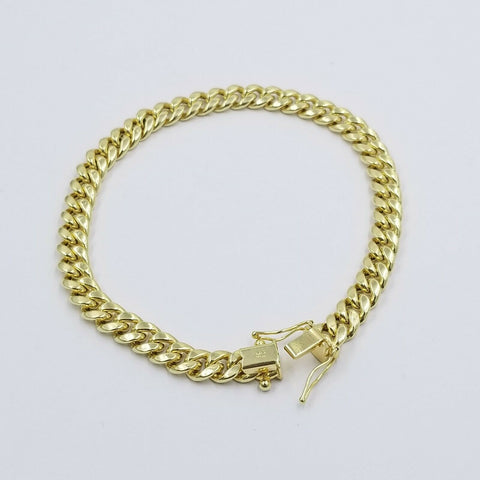 Real 10k Yellow Gold Miami Cuban Bracelet Anklet 6mm 10 inch