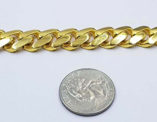 10K Yellow Gold 14mm Royal Monaco Miami Link Chain Necklace 20" Inch Men Real