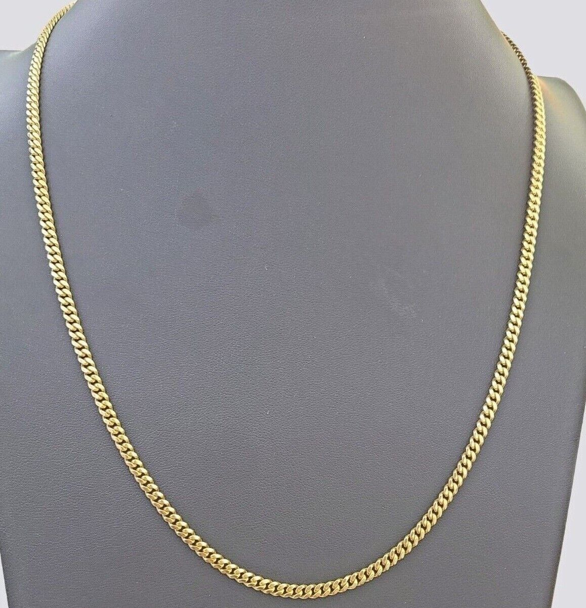 14k Yellow Gold 4mm Miami Cuban Link Chain Necklace 20"-28" Inch Real Solid