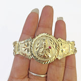 10k Gold Saint Barbara Miami Cuban Bracelet Size 8" 15mm