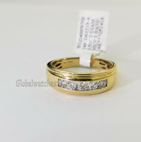 14k Gold 1/2CT Diamond Wedding/ Engagement Ring Band REAL 14 kt Yellow Gold Mens