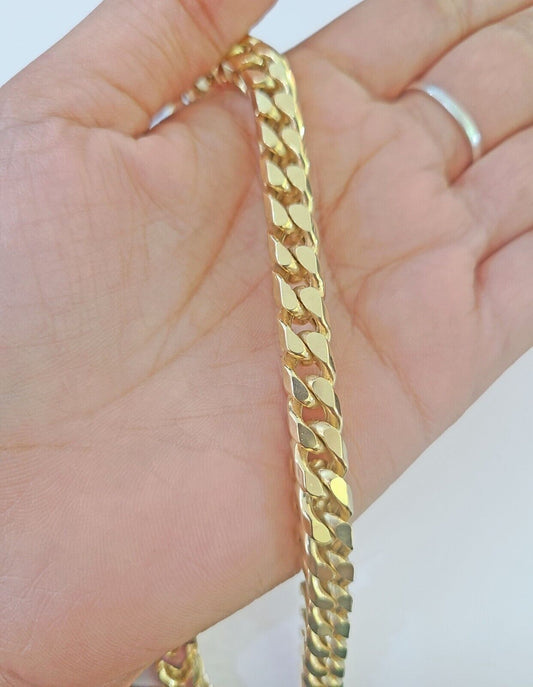 10K Yellow Gold Franco Box Chain 8mm 26" Lobster Clasp Men Women REAL Chain