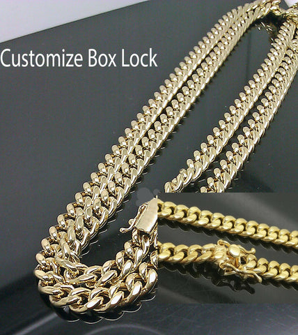 Gold Chain for Men Ladies 6mm 10k Real Gold Miami Cuban Chain 28 inch