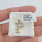 10k Real Yellow Gold Genuine Diamond Initial A-Z Alphabet Charm Letters Pendent