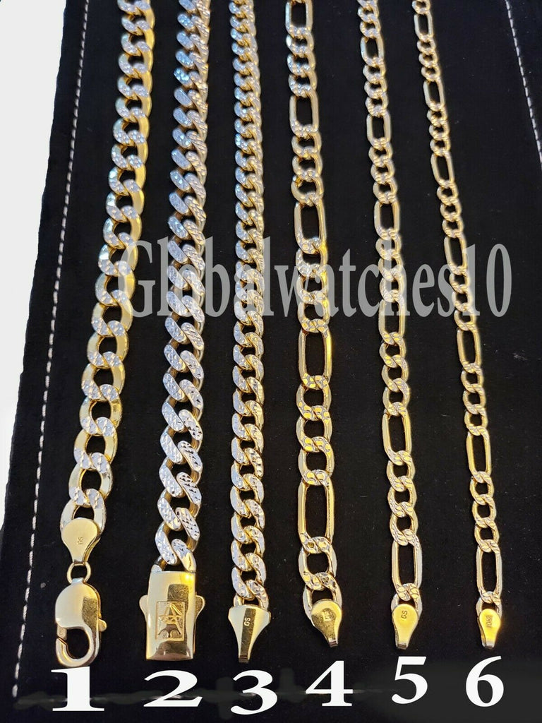 Diamond cuts Bracelets Cuban Link Royal Miami  Real 10k yellow Gold Figaro