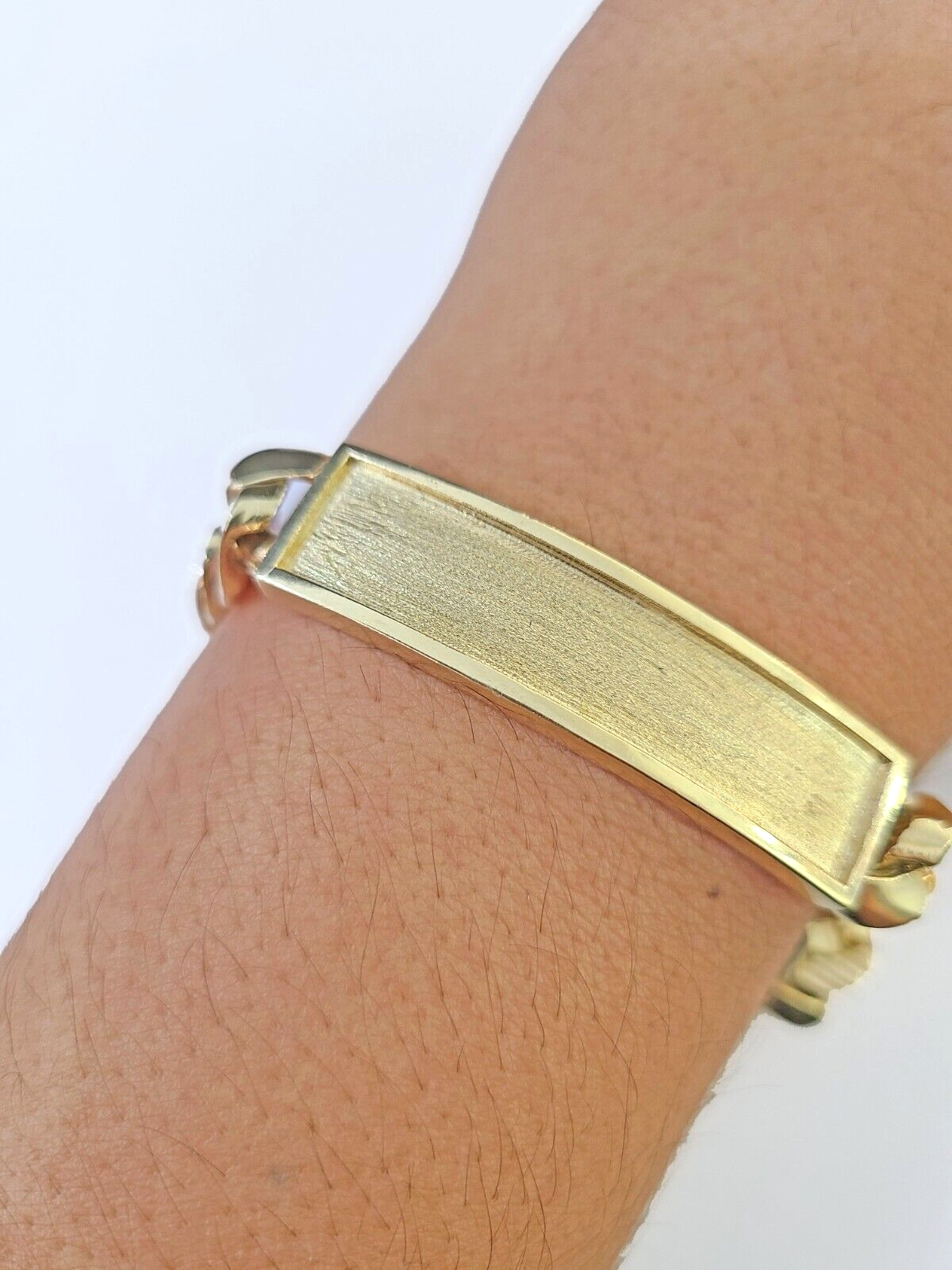 10K Gold ID Bracelet With Miami Cuban 10 mm 9" inches 10kt