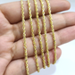 Real 18k Solid Yellow Gold Rope Chain 2mm Diamond Cut 16" Inches Lobster Lock