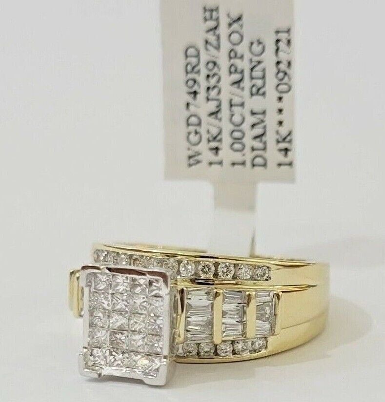 1CT Ladies Diamond Ring Real 10k Yellow Gold Diamond Cinderella Style GENUINE