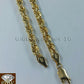 Men's Real 10k Yellow Gold 24 Inch Rope Chain with Egyptian Pharaoh Head Charm.