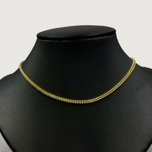 10k Pure Yellow Gold Franco Style Chain Necklace Lobster Clasp 20" 2.5mm