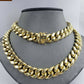 REAL 10k Yellow Gold Miami Cuban Chain Necklace 15mm 24" Inch Box Lock