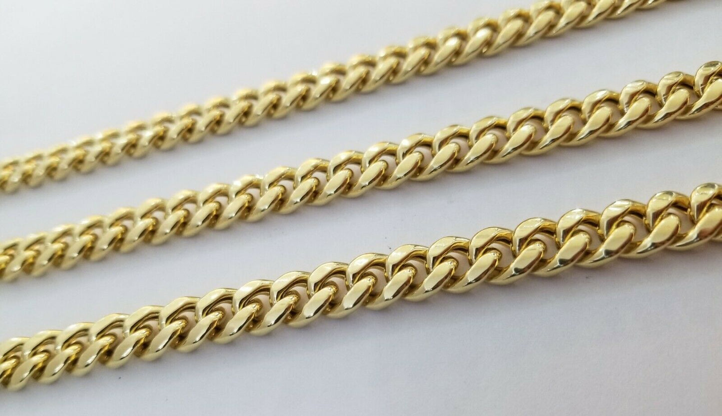 Real 14K Yellow Gold Miami Cuban Link Necklace Chain 8mm box Lock,14kt Gold