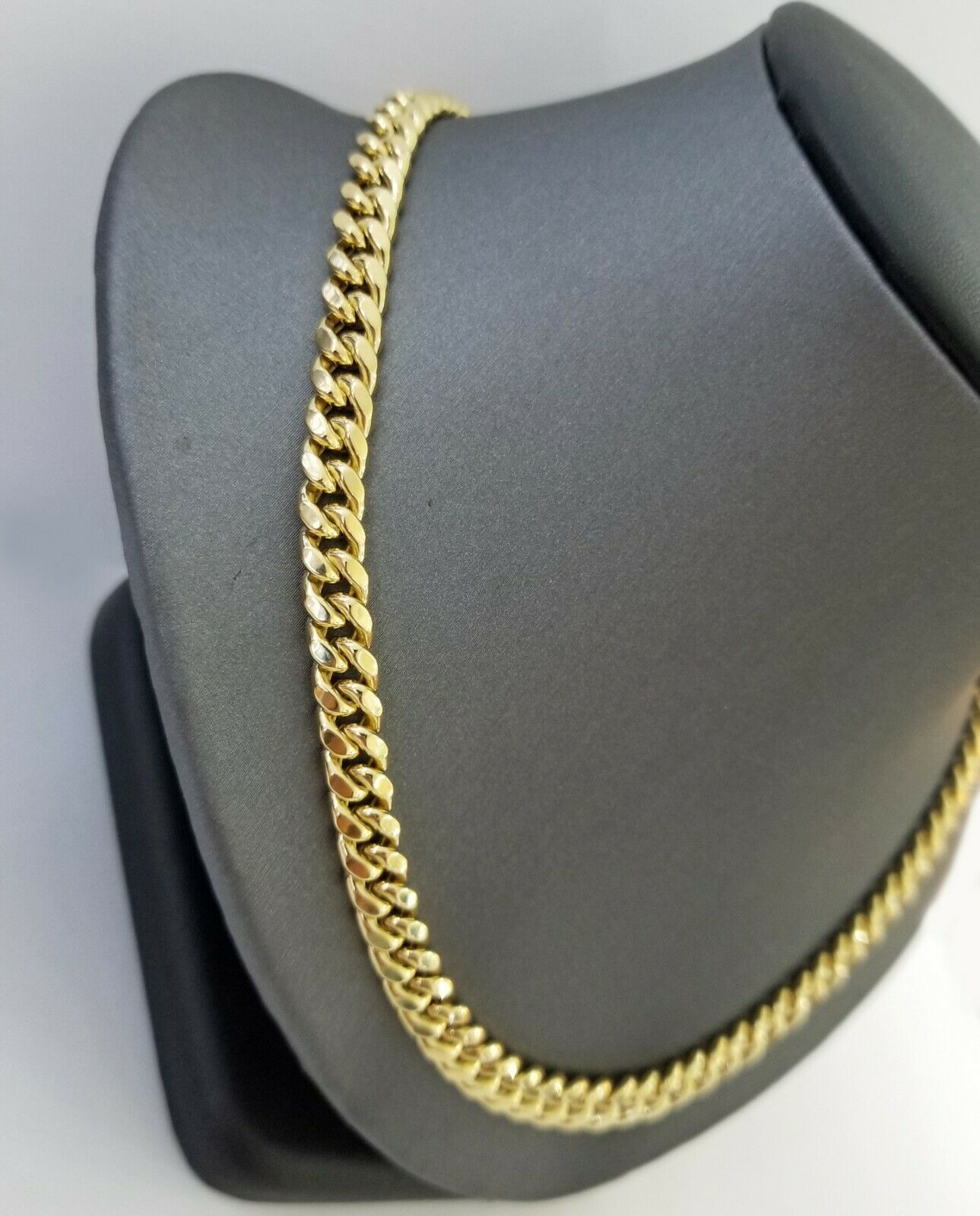 10k Yellow Gold Miami Cuban Necklace Chain 7mm 20-28",10kt Real Link Gold Chain