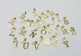 10k Initial Yellow Gold Crown A-Z Alphabet Charm Diamond Cut Pendent Men Women