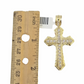 14K Real Yellow Gold Jesus Cross Diamond Cut Pendant Religious Charm