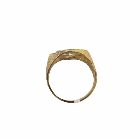 Real 10k Yellow Gold Star Moon Ring Thick band Ring Sizable 10