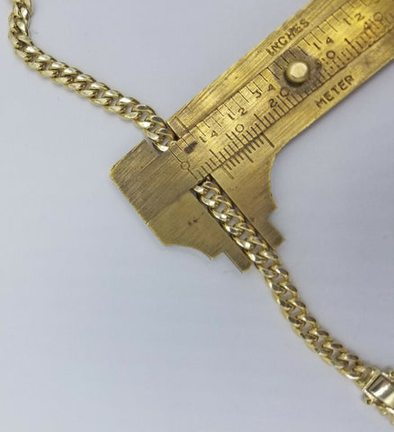 REAL 10k Gold Chain or Bracelet 8" 5mm Miami Cuban 20" 22" 26" 26" Box Lock